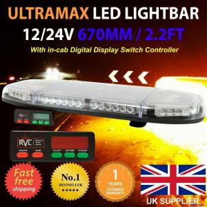 Yellow Beacon Lightbar Amber LED Recovery Flashing 12/24v 670mm 2.2ft