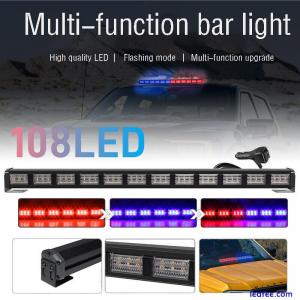 108 LED Signal Light Bar Rooftop Windshield Multifunctional Fog Lights Blue Red