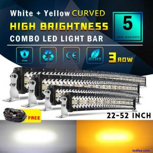 Curved 22/32/42/50/52" Strobe Amber White Combo Beam Driving LED Work Light Bar