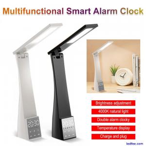 LED Desk Lamp Reading Light With Bluetooth Speaker Alarm Clock Touch Dimmable