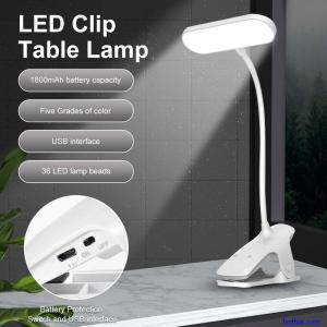 Flexible Clamp Clip-On LED Table Desk Light Reading Bed Bedside Night Lamp Touch