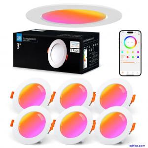 VARICART Smart LED Downlights for Ceiling Alexa, 7W Bluetooth RGB Colour Changin