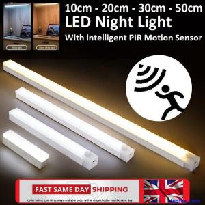 Strip Light LED PIR Motion Sensor USB Rechargeable Magnetic Cabinet Closet Lamp