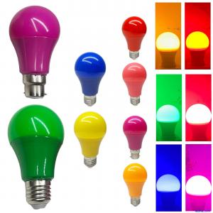 B22 E27 5W A60 Colorful LED Globe Light Bulbs 220V 240V White Party Decor Lamps