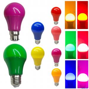 B22 E27 5W A60 Colorful LED Gl...