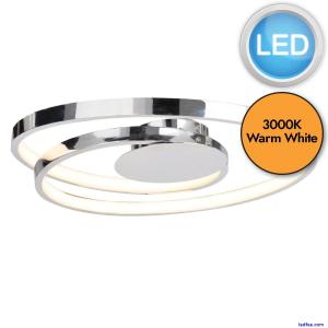 Modern LED Swirl Light Loop Flush Fitting LED Ceiling Lights Lighting