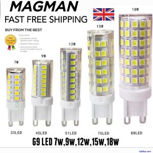 G9 LED 7W,9W,12W,15W,18W Light Bulb WARM WHITE REPLACE HALOGEN BULBS A RATED 