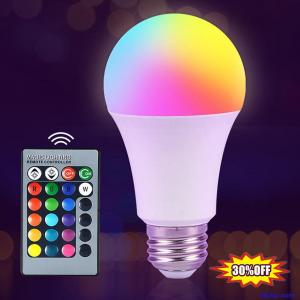 RGBW LED Light Bulb 16 Color Changing Dimmable E27 Lamp With Remote Control DIY