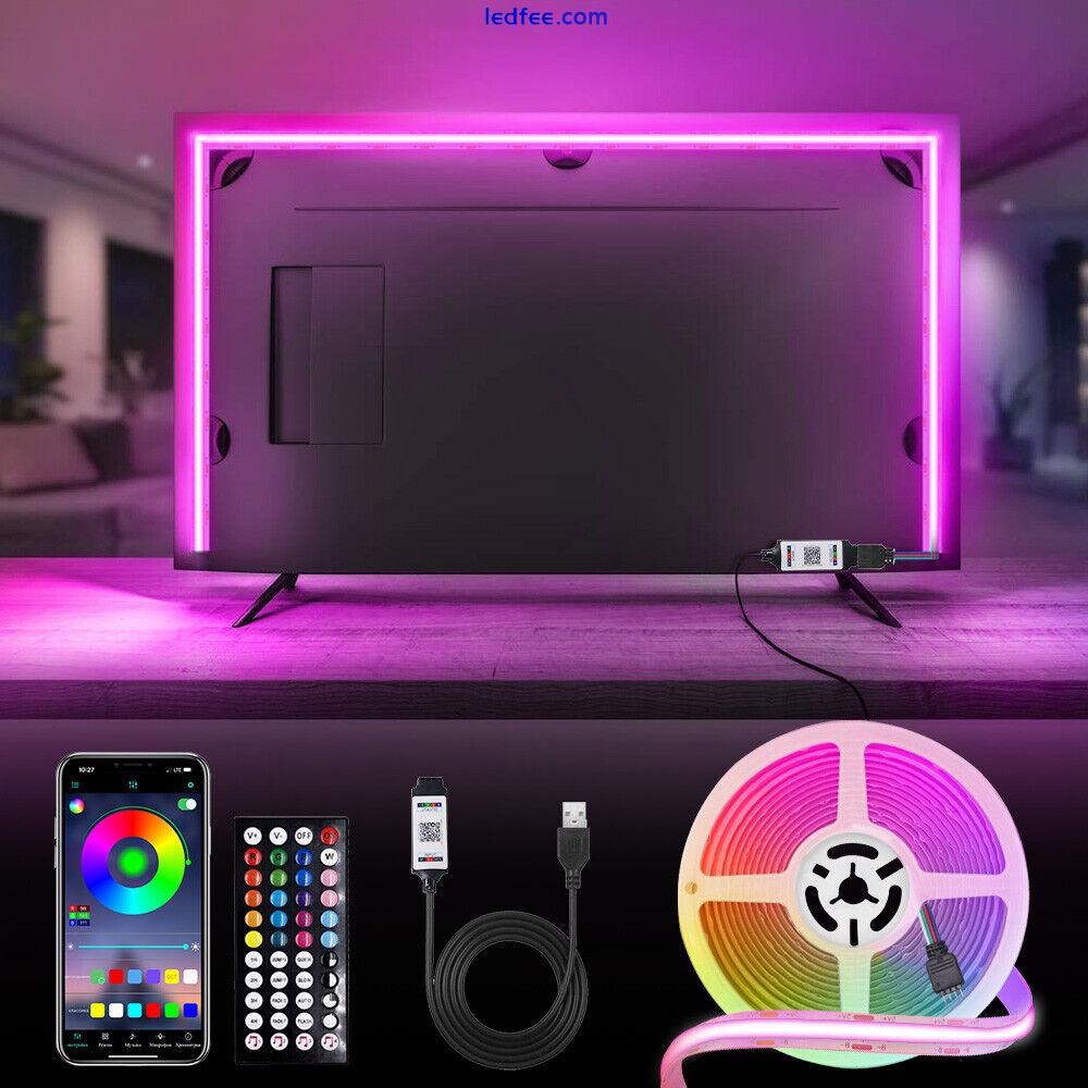 RGB COB LED Strip Lights 5050 RGB Light Colour Changing Cabinet TV USB Bluetooth 0 