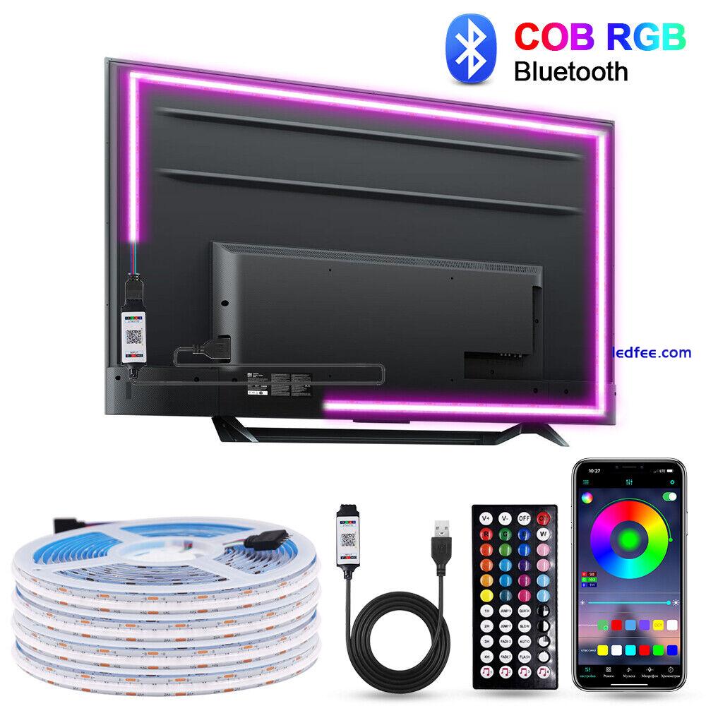 RGB COB LED Strip Lights 5050 RGB Light Colour Changing Cabinet TV USB Bluetooth 5 