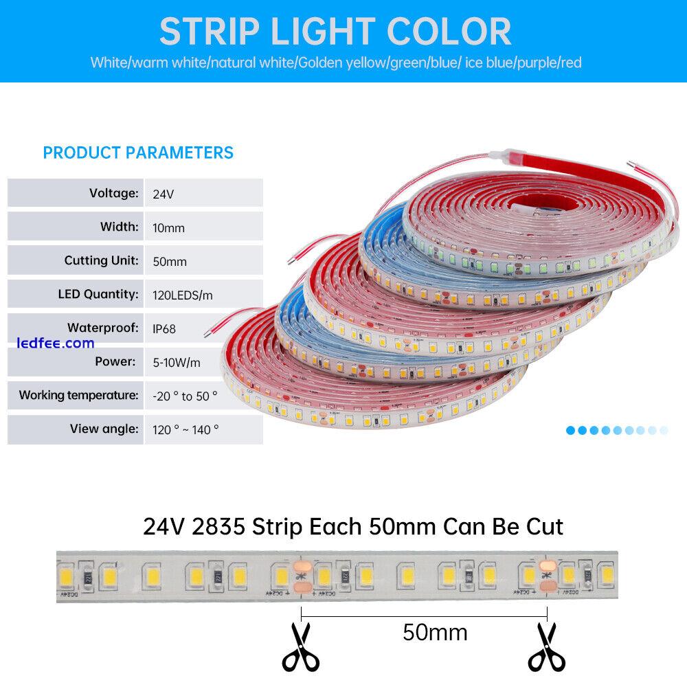 LED Strip Lights 24V 2835 Tape IP68 Waterproof Outdoor Lighting Self Adhesive UK 4 