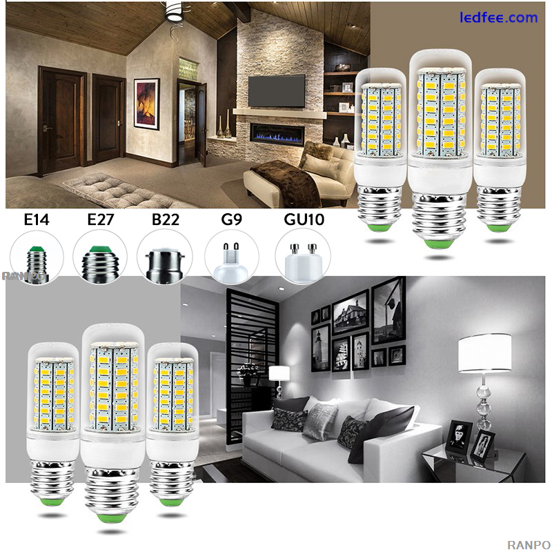 1-10X LED Corn Light Bulb E14 E27 ES BC B22 G9 GU10 5730 SMD 7W - 25W White Lamp 0 