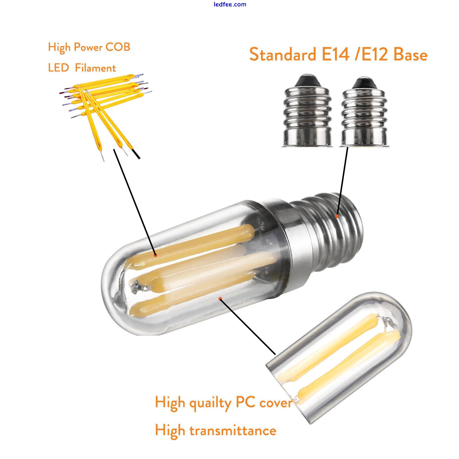 2x Dimmable Mini E14 E12 1W 2W 3W LED Fridge Freezer Filament Light Bulb Lamp 0 