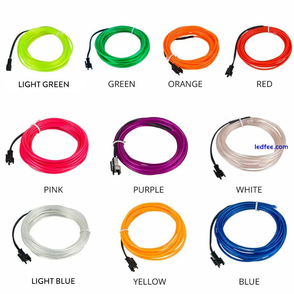 EL Wire 5m 4m 3m 2m LED Strip Flexible Neon 5V 3V 12V Waterproof Rope For Decor 1 