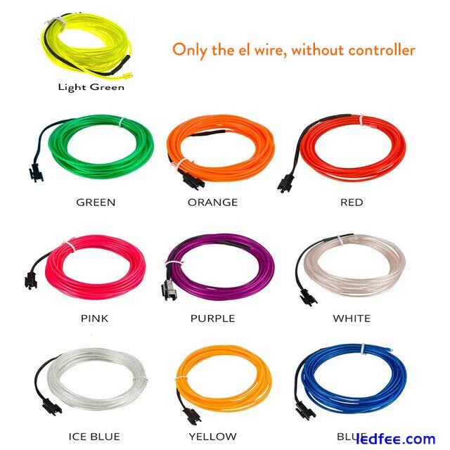 EL Wire 5m 4m 3m 2m LED Strip Flexible Neon 5V 3V 12V Waterproof Rope For Decor 5 