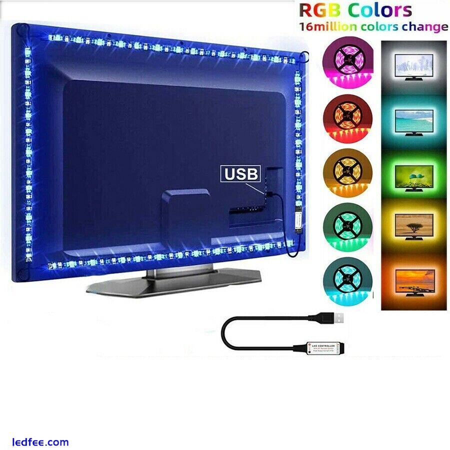 LED Strip Lights 5050 RGB Light Colour Changing Tape Cabinet TV USB Bluetooth UK 5 