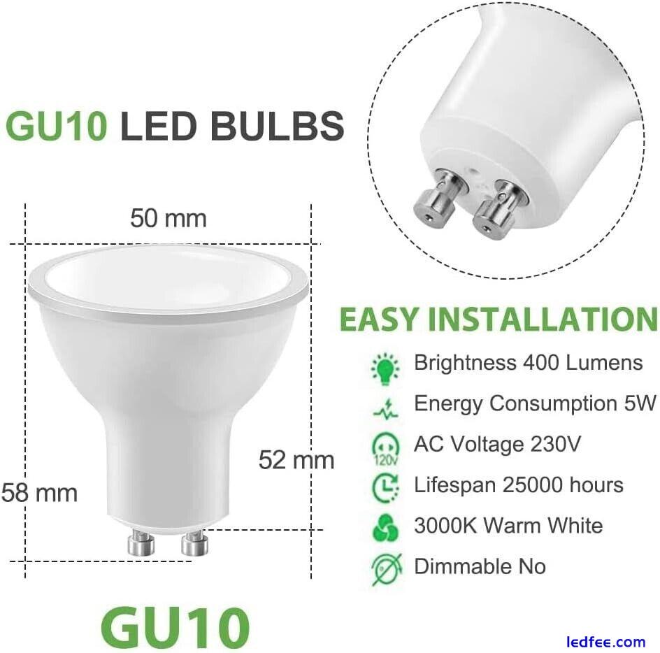 GU10 LED Bulbs 5W (40W Equivalent) 3000K Warm White 400lm, 120°, 6-Pack Sale 0 