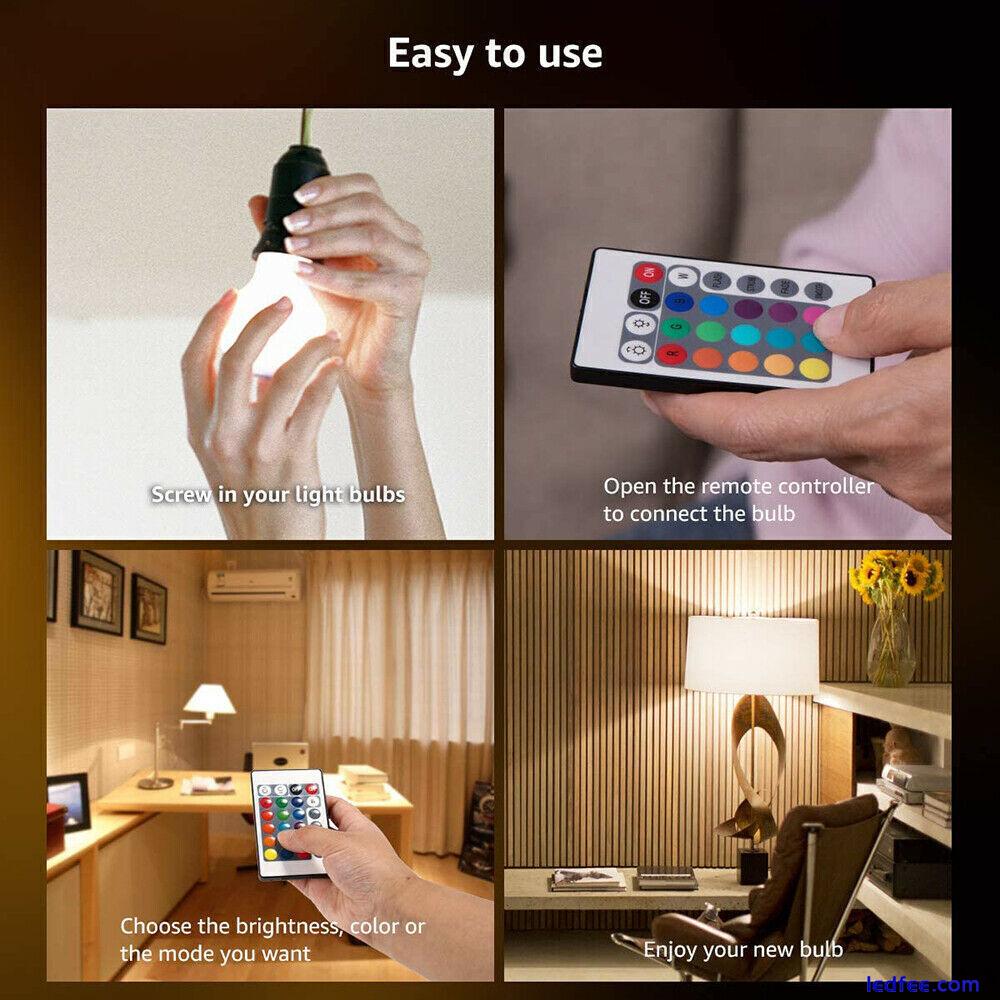 10W RGB Led Light Bulb 16Colour Changing Remote Controlled B22 Bayonet Lamp 4 