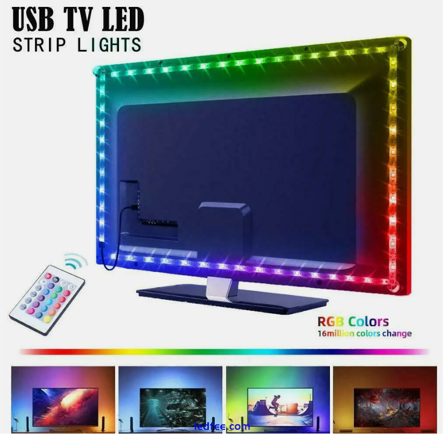 1-20m LED Strip Lights 5050 RGB Colour Changing Tape Cabinet Kitchen TV Lighting 2 