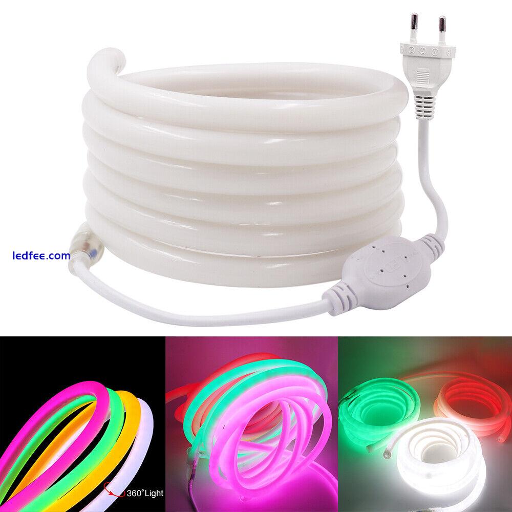 Round LED Flexible Strip Light 220V 230V 2835 LED Neon Tube IP67 Waterproof Rope 3 