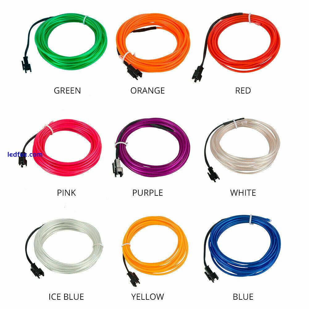 Flexible 1M 2M 4m 5M LED Neon Light Glow EL Wire Strip tube Rope Home Car Decor 4 