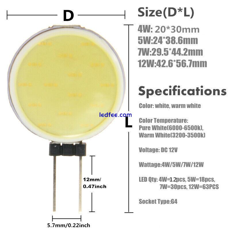 LED chip 12v dc cob floodlight G5 smd bulb cool/warm white lamp 4w 5w 7w 10w 12w 0 