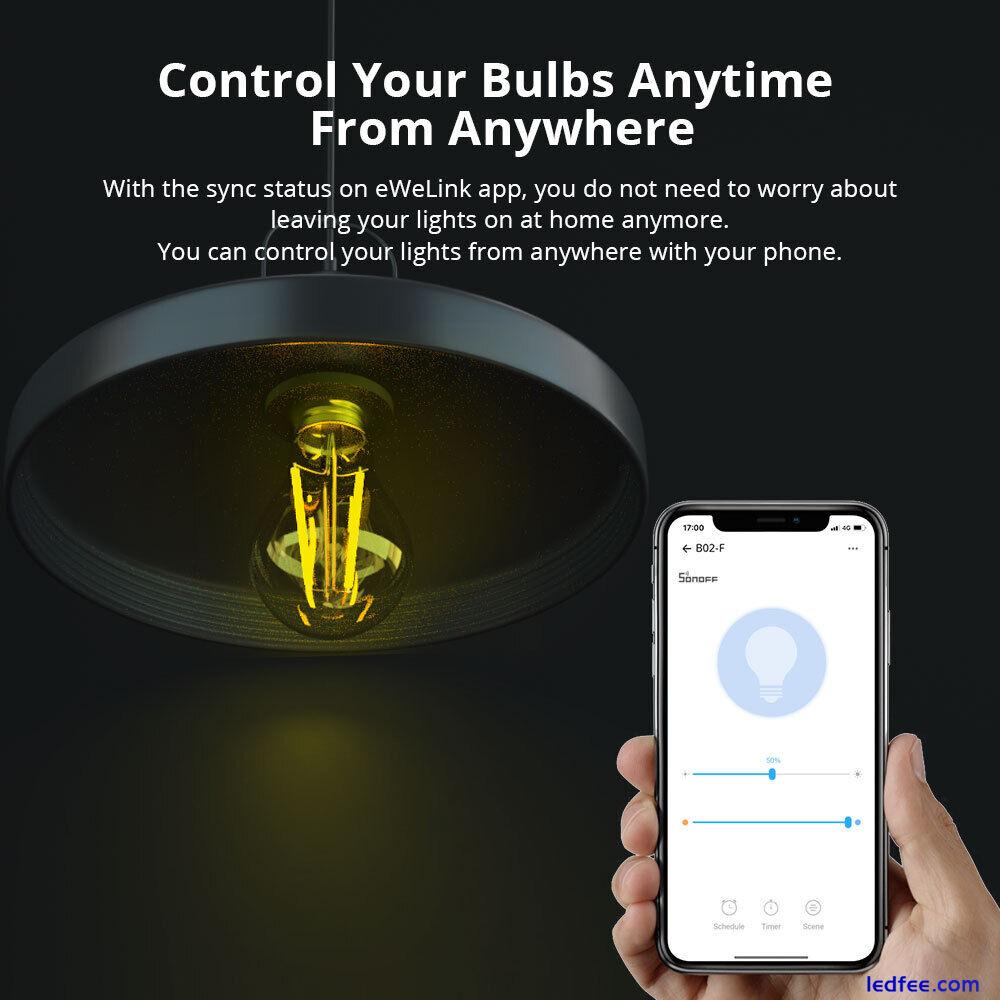 SONOFF WiFi RGB Smart LED Light Bulb Voice Remote Control for Alexa Google Home 4 