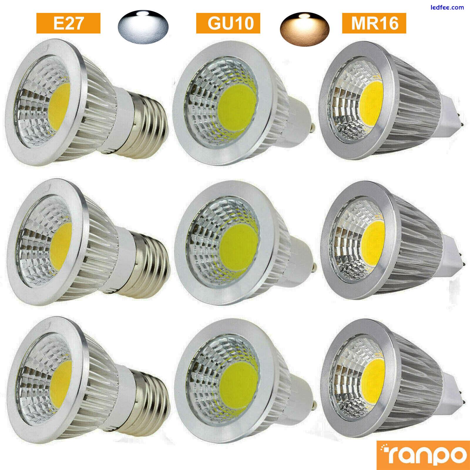 Dimmable E27 E14 COB LED Spotlight Bulbs GU10 MR16 12W 9W 6W High Power Lamp BC 0 