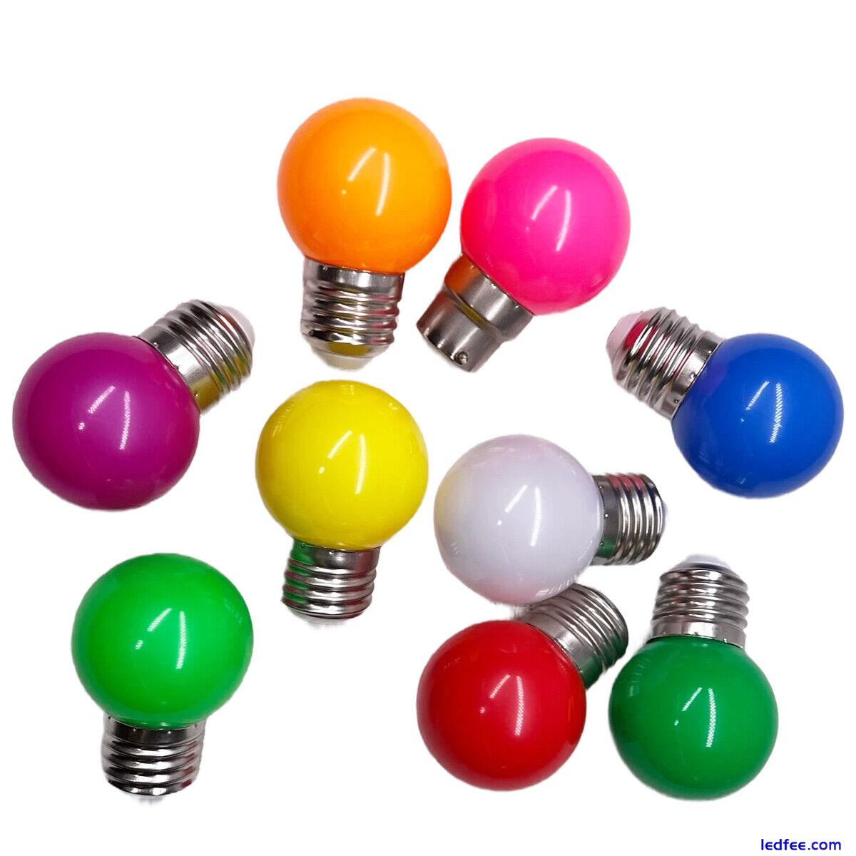 E27 B22 G45 Multicolor LED Globe Light Bulbs 2W Red Green Blue Yellow Party Lamp 4 