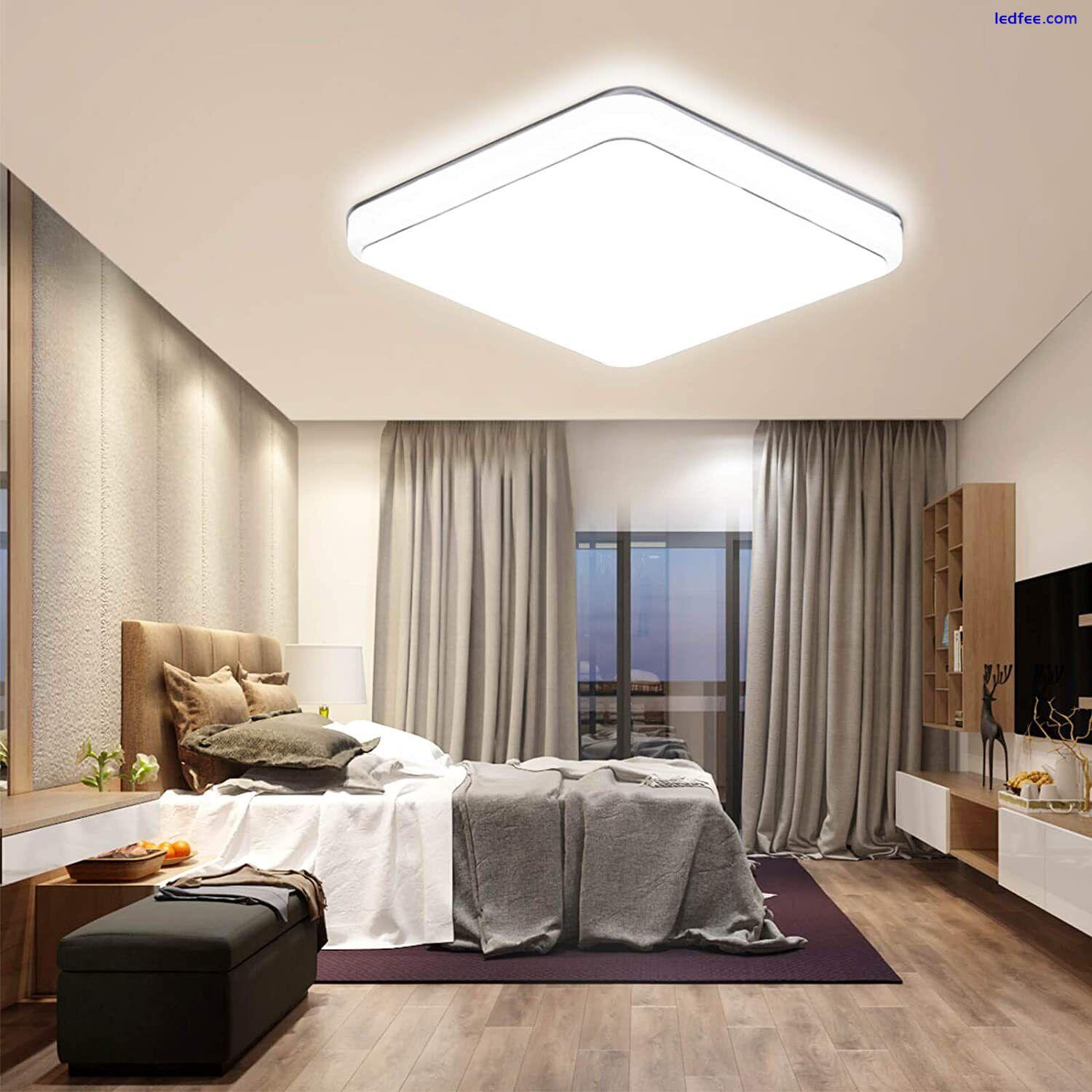 Modern LED Ceiling Light Square Panel Down Lights Bathroom Kitchen Bedroom Lamp 3 