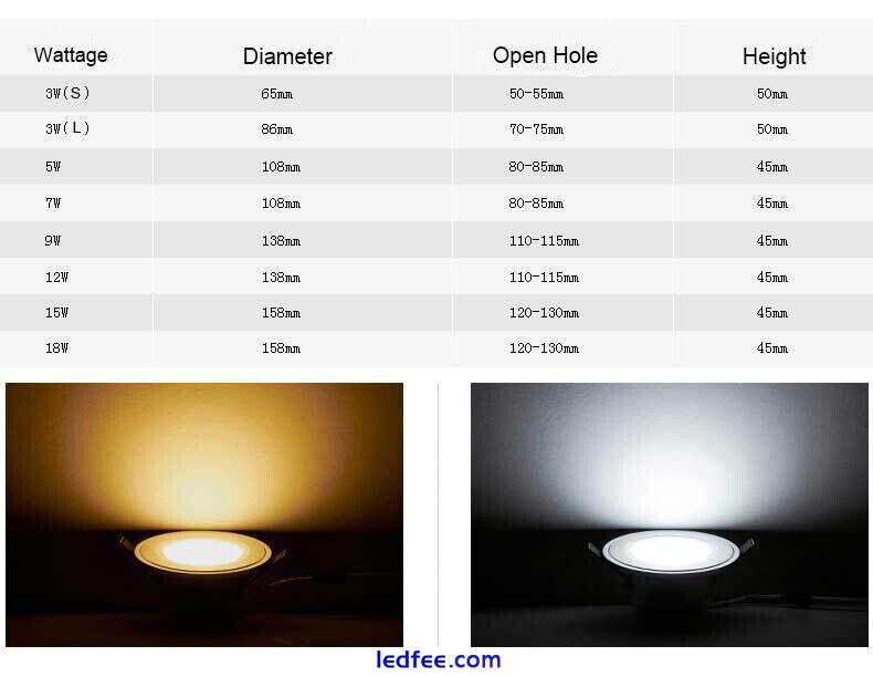 LED Downlight Dimmable 3W 5W 7W 9W 12W 15W 18W Ceiling Light Recessed Spot Lamp  2 