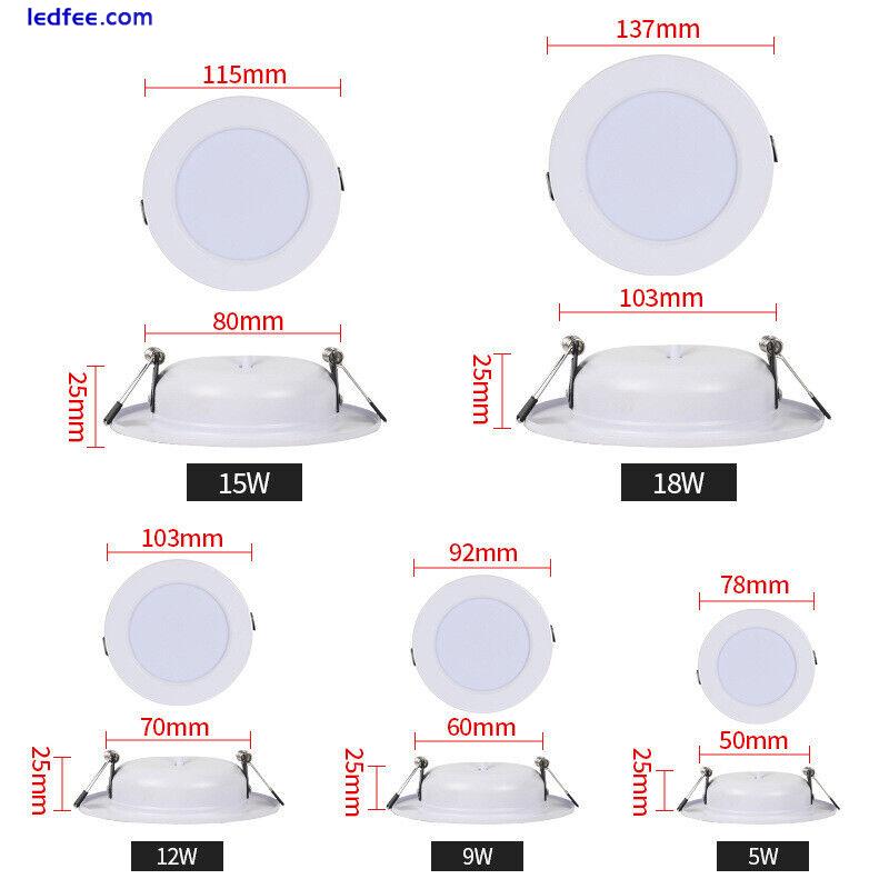 5W - 18W LED Recessed Ceiling Downlight Round Bright Lamp No Need Driver 220V BC 0 