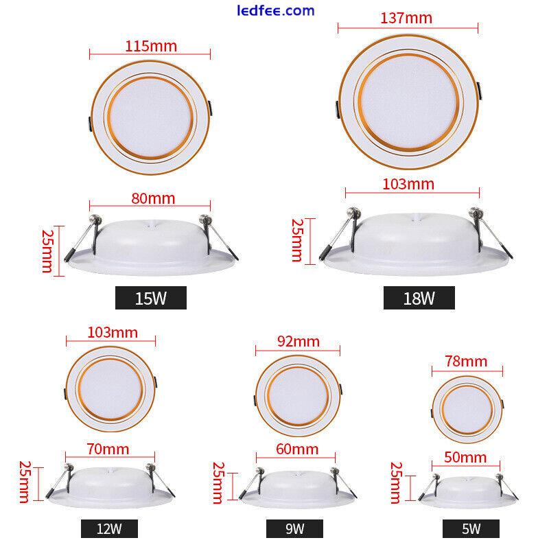 5W - 18W LED Recessed Ceiling Downlight Round Bright Lamp No Need Driver 220V BC 2 