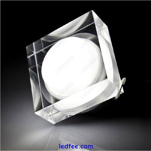 Crystal LED Ceiling Recessed Light Fixture Dimmable/N Square Lamp Lobby Cabinet 2 