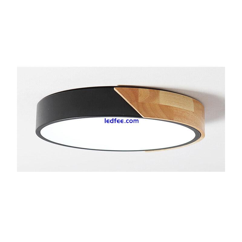 Ultra-thin LED Ceiling Light Wood Shell Wall Lamp Flush Mount Living Room Modern 4 