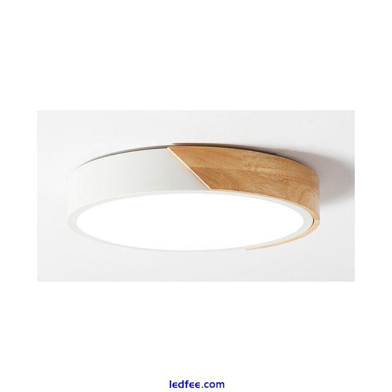 Ultra-thin LED Ceiling Light Wood Shell Wall Lamp Flush Mount Living Room Modern 3 