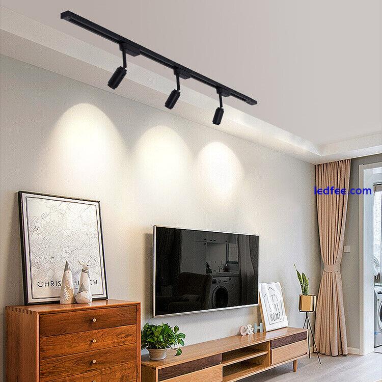 LED COB Ceiling Track Light Fixture Beam-Angle Adjustable Picture Rail Lamp Zoom 1 