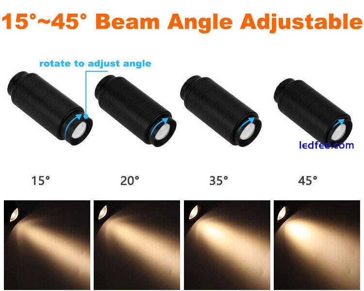 LED COB Ceiling Track Light Fixture Beam-Angle Adjustable Picture Rail Lamp Zoom 4 