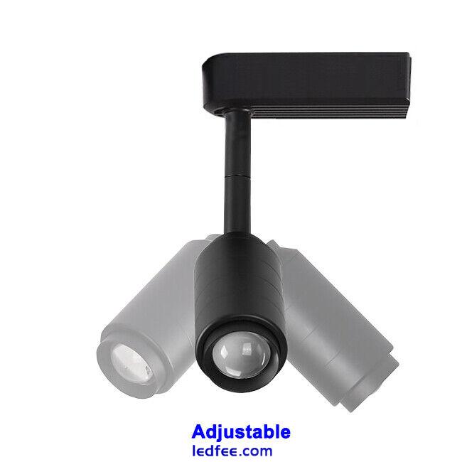 LED COB Ceiling Track Light Fixture Beam-Angle Adjustable Picture Rail Lamp Zoom 3 