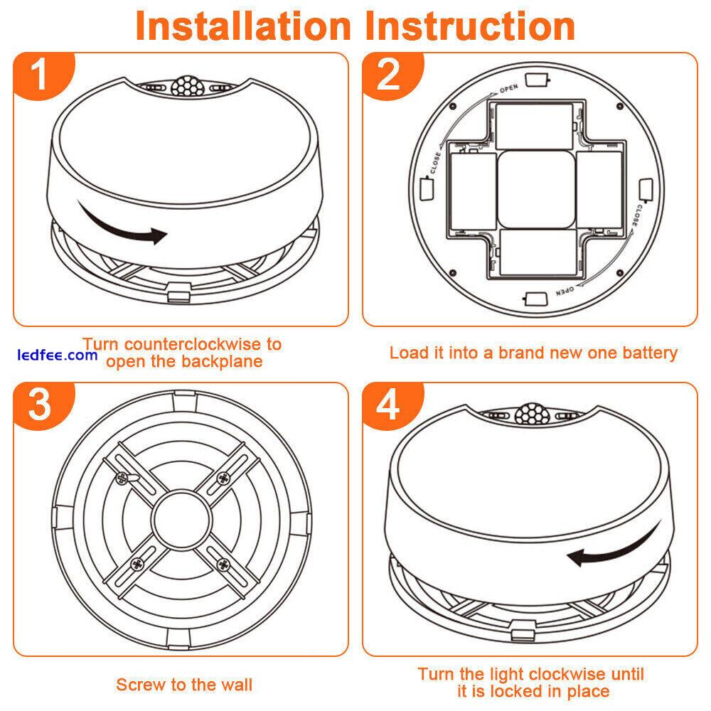 LED Ceiling Light PIR Motion Sensor Battery Bathroom Kitchen Hallway Home Lamps 2 