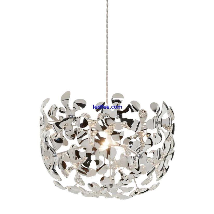 Modern Chrome Petal Ceiling Light Shade 40cm Easy Fit Pendant Shade 0 