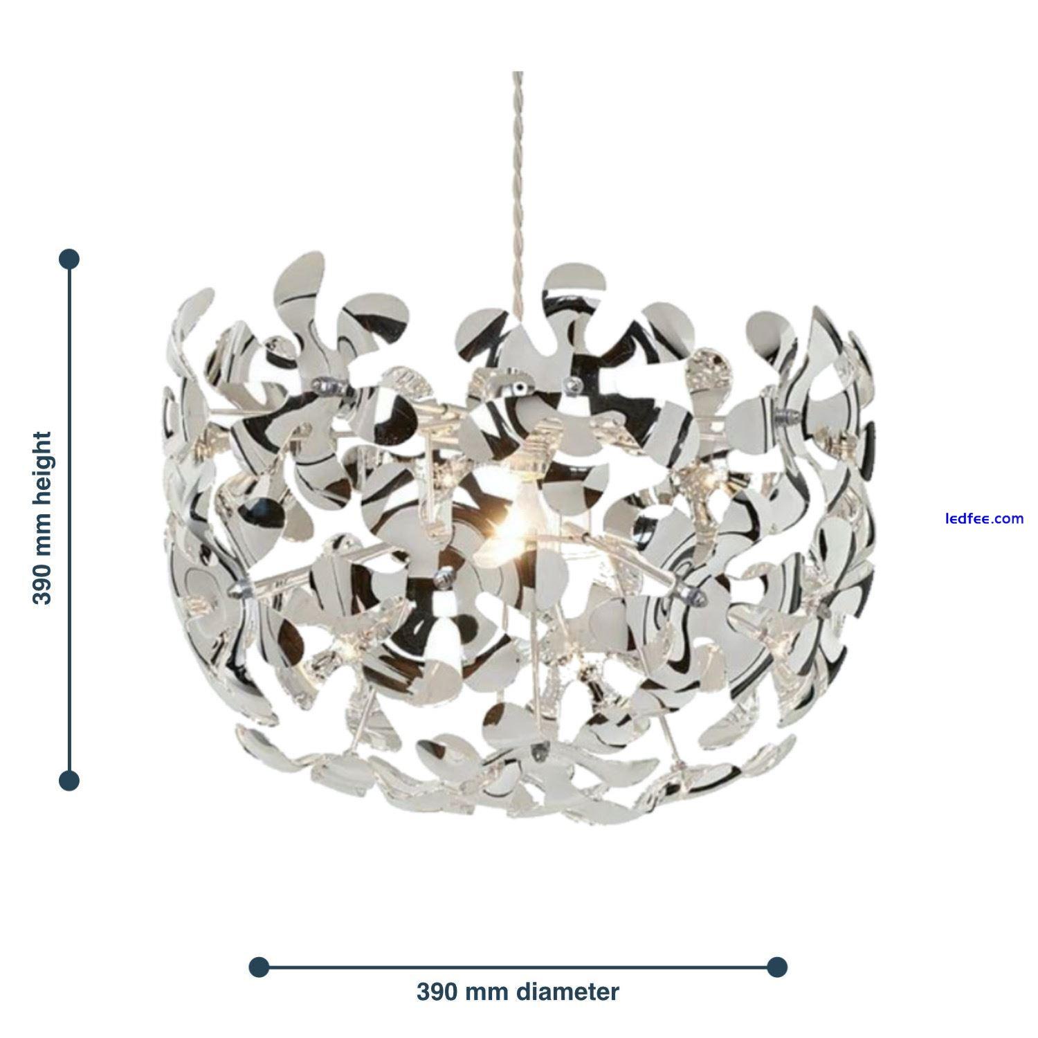 Modern Chrome Petal Ceiling Light Shade 40cm Easy Fit Pendant Shade 4 