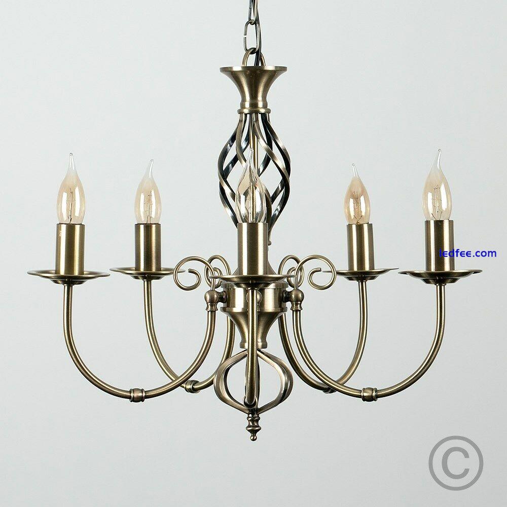 Traditional 5 Way Chandelier Ceiling Light Fitting Twisted Design LED Bulbs 3 