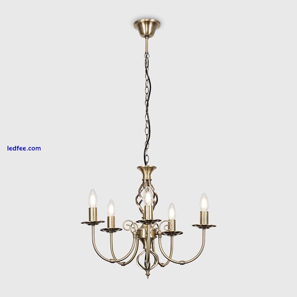 Traditional 5 Way Chandelier Ceiling Light Fitting Twisted Design LED Bulbs 4 