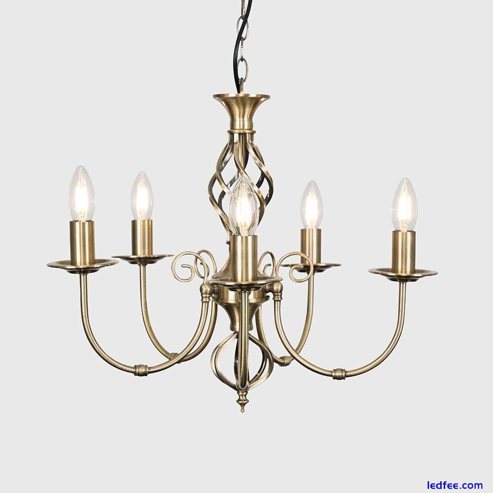 Traditional 5 Way Chandelier Ceiling Light Fitting Twisted Design LED Bulbs 5 