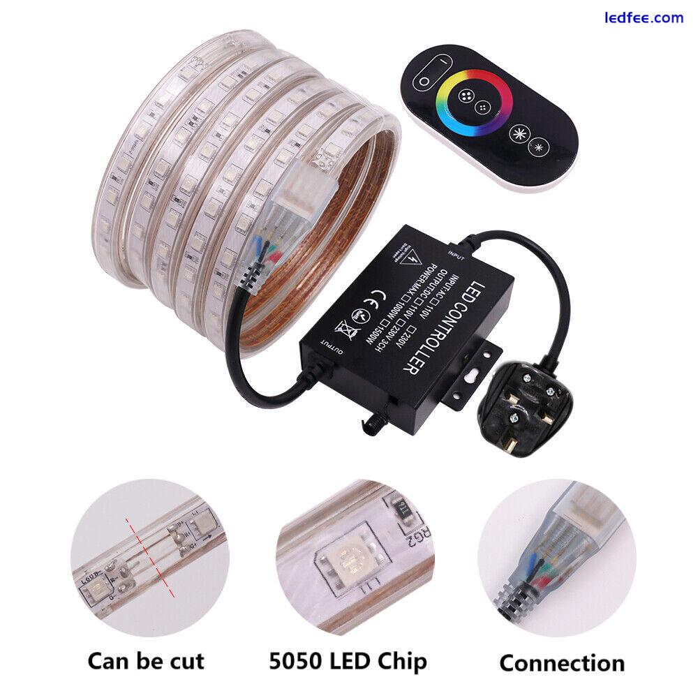 RGB Colour Changing LED Strip 220V 5050 IP67 Waterproof Commercial Rope Lights 3 