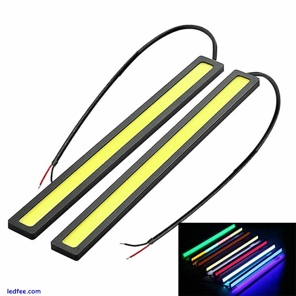 COB LED Strip DRL Driving Fog Lamp 17CM waterproof Car Daytime Running Light 12V 2 