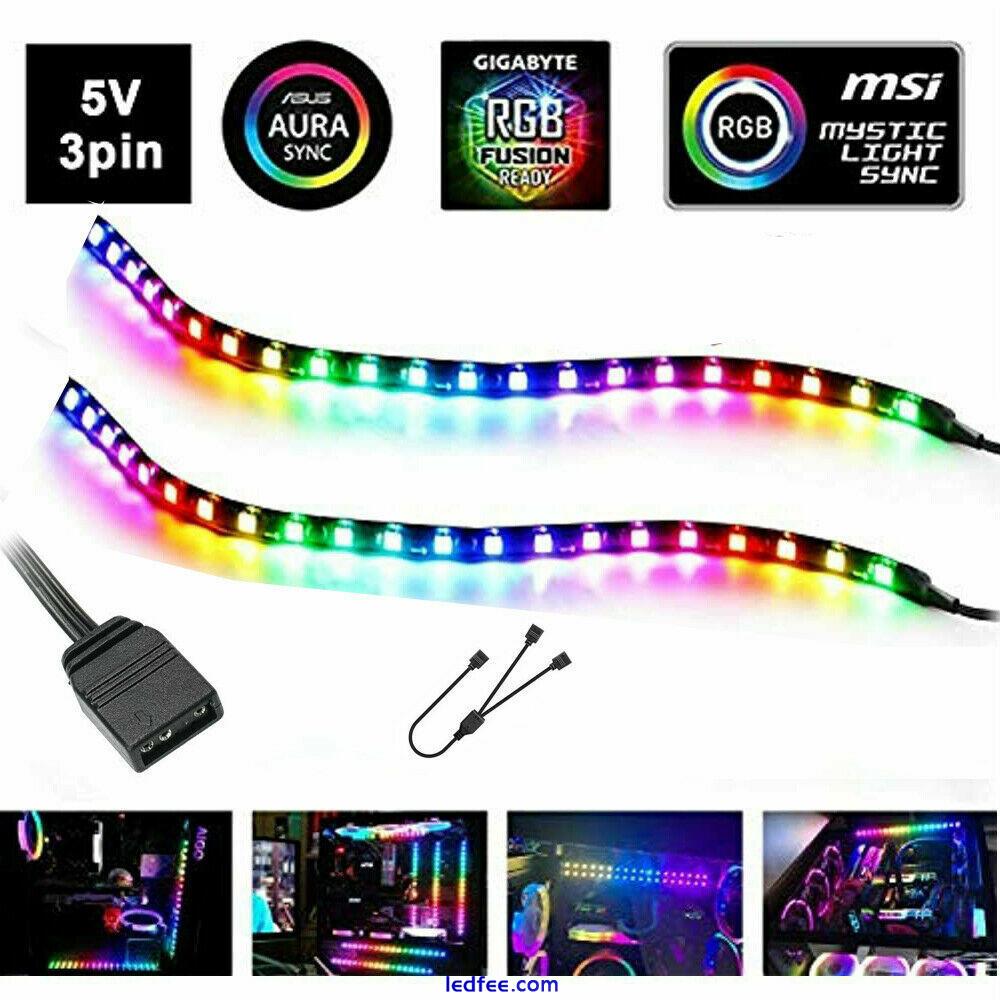 1-3m ARGB 5V Addressable Rainbow LED Strip light 3PIN Computer Case Tape Light 0 