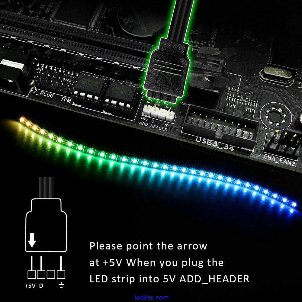 1-3m ARGB 5V Addressable Rainbow LED Strip light 3PIN Computer Case Tape Light 4 