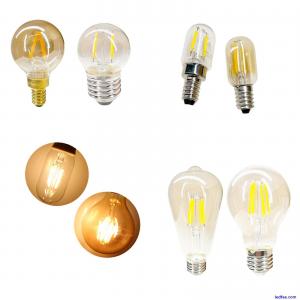 12V 24V 1W 6W E27 E14 Vintage Retro COB LED Filament Light Bulbs Glass Lamps RE